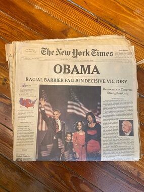 The New York Times Obama Front Page Newspaper
